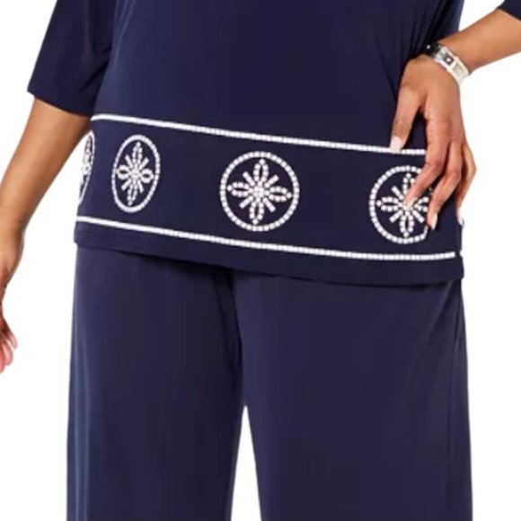 COPY - Michael Kors Women's PLUS Navy Blue Top 2X NWT - Picture 3 of 7